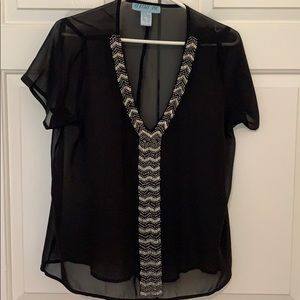 Beaded Blouse- Short Sleeves